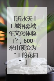沂水天上王城招募端午文化体验官，600米山顶变为“王的花园”