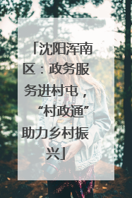 沈阳浑南区：政务服务进村屯，“村政通”助力乡村振兴
