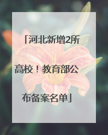 河北新增2所高校！教育部公布备案名单