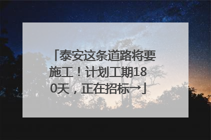 泰安这条道路将要施工！计划工期180天，正在招标→