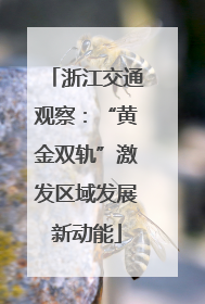 浙江交通观察：“黄金双轨”激发区域发展新动能