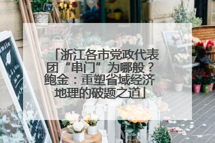 浙江各市党政代表团“串门”为哪般？鲍金：重塑省域经济地理的破题之道