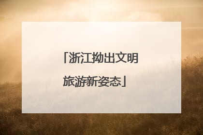 浙江拗出文明旅游新姿态