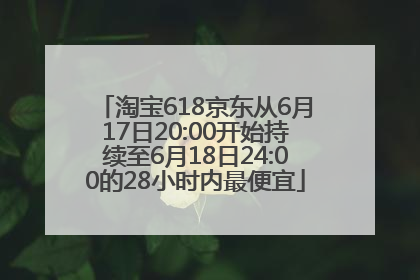 淘宝618京东从6月17日20:00开始持续至6月18日24:00的28小时内最便宜
