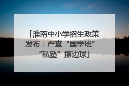淮南中小学招生政策发布：严查“国学班”“私塾”擦边球