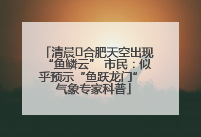 清晨﻿合肥天空出现“鱼鳞云” 市民：似乎预示“鱼跃龙门” 气象专家科普