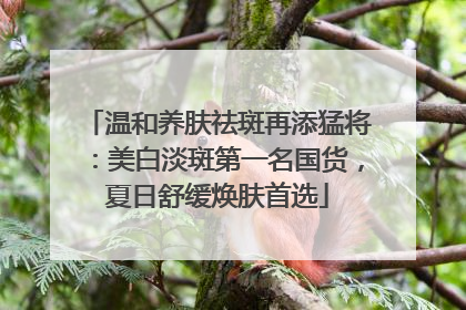 温和养肤祛斑再添猛将：美白淡斑第一名国货，夏日舒缓焕肤首选