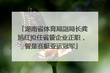 湖南省体育局副局长龚旭红拟任省管企业正职，曾是赛艇亚运冠军