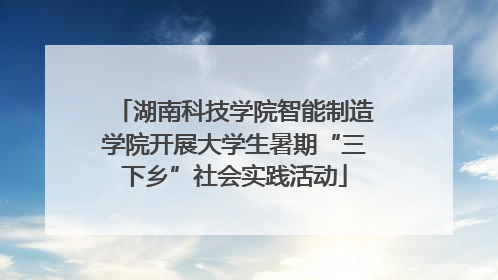 湖南科技学院智能制造学院开展大学生暑期“三下乡”社会实践活动