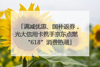 满减优惠、国补返券，光大信用卡携手京东点燃“618”消费热潮