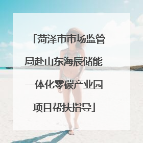 菏泽市市场监管局赴山东海辰储能一体化零碳产业园项目帮扶指导