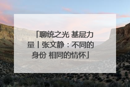 聊统之光 基层力量丨张文静：不同的身份 相同的情怀