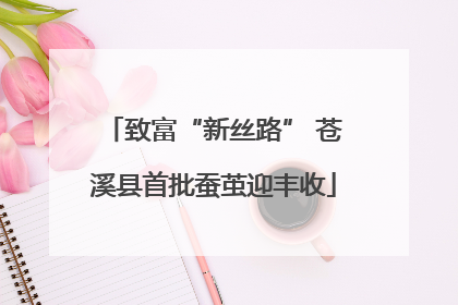 致富“新丝路” 苍溪县首批蚕茧迎丰收