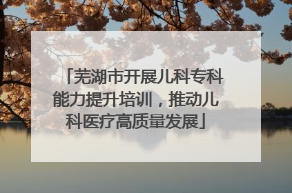 芜湖市开展儿科专科能力提升培训，推动儿科医疗高质量发展