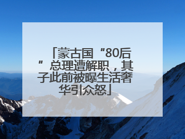 蒙古国“80后”总理遭解职，其子此前被曝生活奢华引众怒