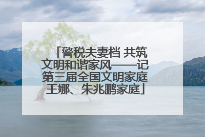 警税夫妻档 共筑文明和谐家风——记第三届全国文明家庭王娜、朱兆鹏家庭