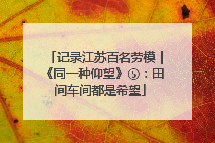 记录江苏百名劳模｜《同一种仰望》⑤：田间车间都是希望
