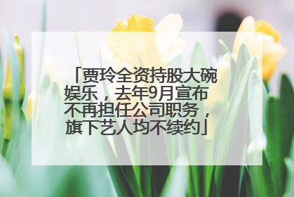 贾玲全资持股大碗娱乐，去年9月宣布不再担任公司职务，旗下艺人均不续约
