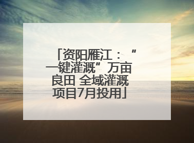 资阳雁江：“一键灌溉”万亩良田 全域灌溉项目7月投用
