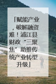 赋能产业，破解融资难！浦江县财政“三聚焦”助推传统产业转型升级
