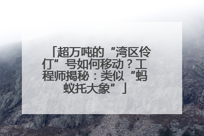 超万吨的“湾区伶仃”号如何移动？工程师揭秘：类似“蚂蚁托大象”