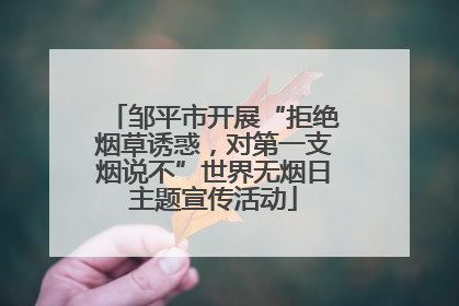 邹平市开展“拒绝烟草诱惑，对第一支烟说不”世界无烟日主题宣传活动