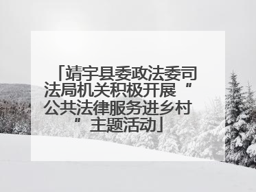 靖宇县委政法委司法局机关积极开展“公共法律服务进乡村”主题活动