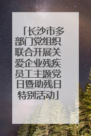 长沙市多部门党组织联合开展关爱企业残疾员工主题党日暨助残日特别活动