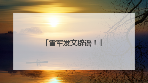 雷军发文辟谣！