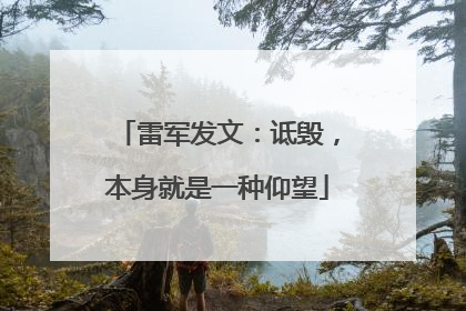 雷军发文：诋毁，本身就是一种仰望