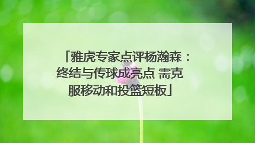 雅虎专家点评杨瀚森：终结与传球成亮点 需克服移动和投篮短板