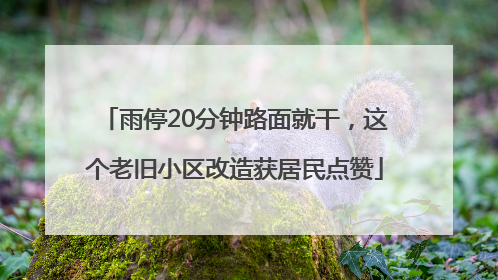 雨停20分钟路面就干，这个老旧小区改造获居民点赞