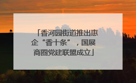 香河园街道推出惠企“香十条”，国展商圈党建联盟成立