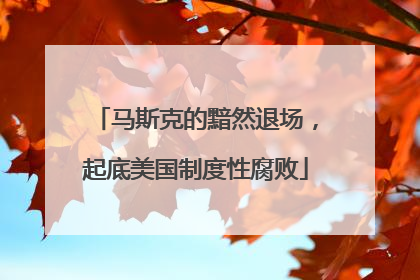马斯克的黯然退场，起底美国制度性腐败