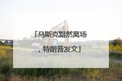 马斯克黯然离场，特朗普发文
