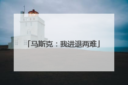 马斯克：我进退两难