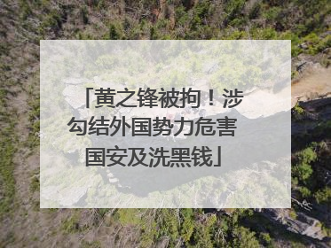 黄之锋被拘！涉勾结外国势力危害国安及洗黑钱