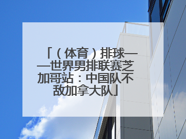 （体育）排球——世界男排联赛芝加哥站：中国队不敌加拿大队