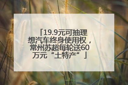 19.9元可抽理想汽车终身使用权，常州苏超每轮送60万元“土特产”
