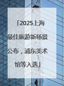2025上海最佳旅游新场景公布，浦东美术馆等入选