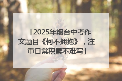 2025年烟台中考作文题目《何不拥抱》，注重日常积累不难写