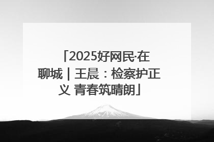 2025好网民·在聊城｜王晨：检察护正义 青春筑晴朗