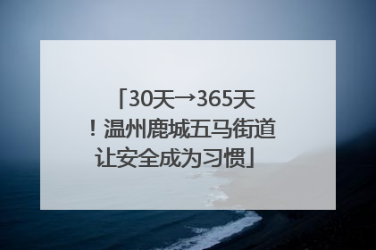 30天→365天！温州鹿城五马街道让安全成为习惯