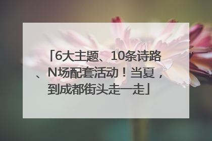 6大主题、10条诗路、N场配套活动！当夏，到成都街头走一走
