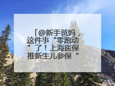 @新手爸妈，这件事“零跑动”了！上海医保推新生儿参保“免申办”服务