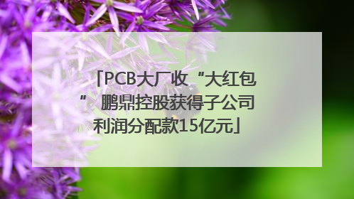 PCB大厂收“大红包” 鹏鼎控股获得子公司利润分配款15亿元